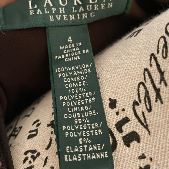 Lauren Ralph Lauren Sequin Evening Dress Brown Mid Shoulderless - Picture 10 of 11